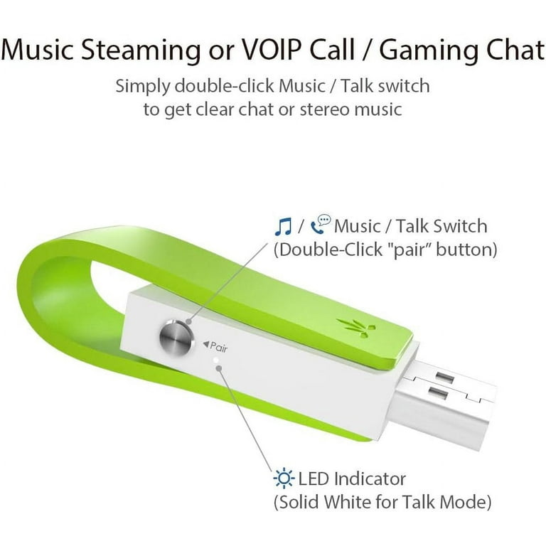 Smof USB Bluetooth Audio Adapter for Connecting Headphones to PS5, PS4,  Switch, PC. aptX Low Latency Wireless Audio Dongle Support.Aux Bluetooth