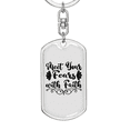 thumbnail image 5 of Fears With Faith Stainless Steel or 18k Gold Premium Swivel Dog Tag Keychain, 5 of 10