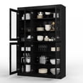 thumbnail image 5 of 100% Solid Wood 48.5" Pantry China Cabinet with Clear Glass Doors and Adjustable Shelves, 5 of 6