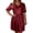 #-Red, variant on POROPL Mother of the Bride Dresses,V Neck Puff Sleeve Pleated Skater Dress,Party Wedding Guest Dress