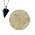 thumbnail image 1 of untoiry Planche de Pendule Ronde en Bois Sculpté avec Pendentif Collier Noir Décoration Maison, 1 of 9