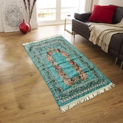 LHWEN Muslim Worship Blanket 70x110cm Cotton Yarn Soft Prayer Rug Design for Home Worship No Shedding No Fading Lightweight Comfortable Rug Perfect Gift for Family and Friends on Ideal for Daily