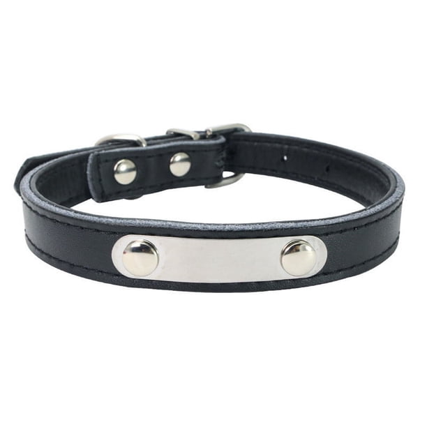 Collar de cuero para mascotas con letras láser, collar antipérdida para perros y gatos, collar de cuero en contraste para gatos