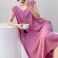 thumbnail image 6 of Taqqpue Nightgowns for Women Casual Crewneck House Dress Loose Fit Plus Size Maxi Sleepshirt Short Sleeve Cotton Nightshirt, 6 of 6