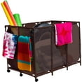 thumbnail image 6 of Essentially Yours Pool Noodles Holder, Toys, Floats, Balls and Floats Equipment Mesh Rolling Storage Organizer Bin, Extra Large (30.2" L x 47.2" W x 34" H), Brown, 6 of 9