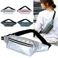 thumbnail image 5 of Shiny Holographic Waist Bags Waterproof Neon Fanny Packs for Party Travel Hiking Activities - green, 5 of 5