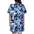 thumbnail image 3 of Kdxio Evil Eye Print Pajamas Sets for Women Short-Sleeved Pjs with Lounge Shorts Two Piece Sleepwear S-4XL, 3 of 9