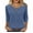Blue, variant on Womens 3/4 Sleeve Sweater Tops Fall Winter Fashion Hollow Out Crew Neck Pullover Blouse