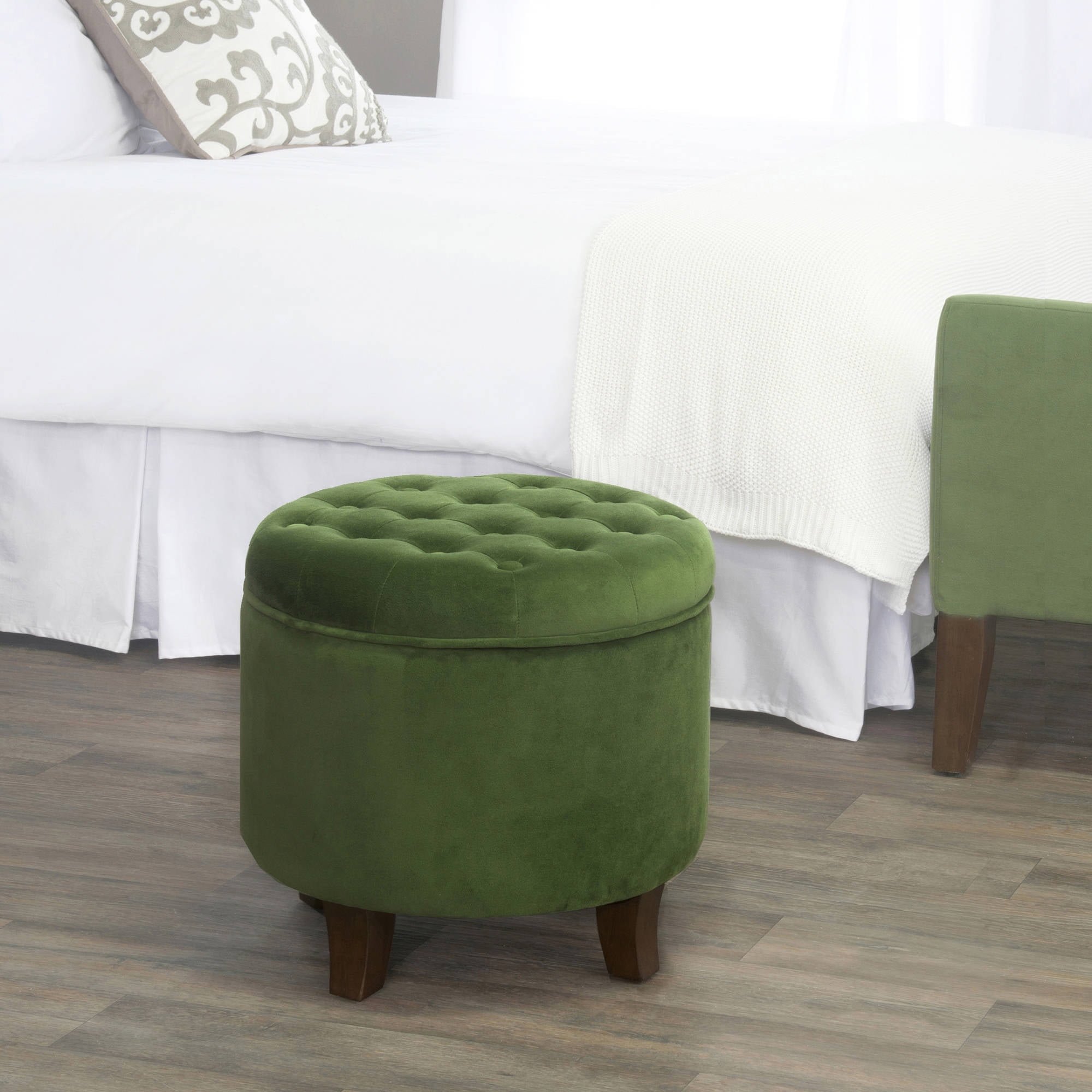 HomePop Tufted Round Ottoman with Storage, Multiple Colors