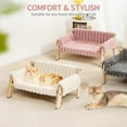 thumbnail image 4 of Cat Couch Bed, Pet Sofa for Indoor Cats Wooden Indoor Elevated Cat Beds with Removable Mattress Cover Suitable for Kitty, Puppy or Small Animal (Pink, Medium), 4 of 14