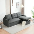 thumbnail image 2 of Light Gray Elise 2-Piece Sleeper Sofa Bed Upholstered Couch with Reversible Storage Chaise, 2 of 5