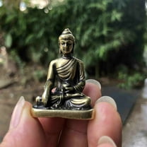 Solid Brass Tibetan Nepal Tantra Brass Small buddha statue Amitabha figurine pocket buddha worshiping praying idol amulet Altar shrine decor