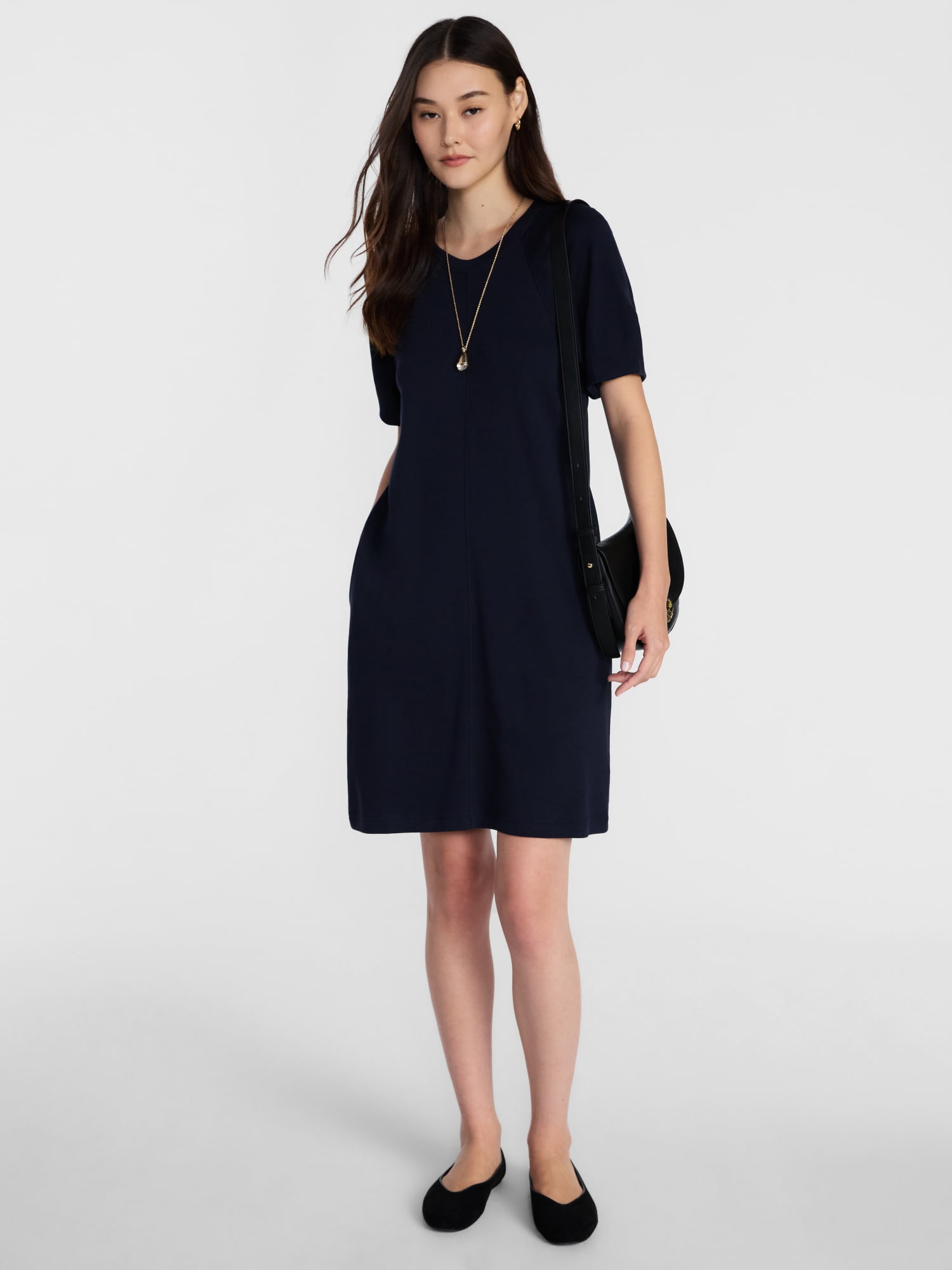 Scenario Women's and Women's Plus Mini Dress with Short Raglan Sleeves, Sizes XS-4X
