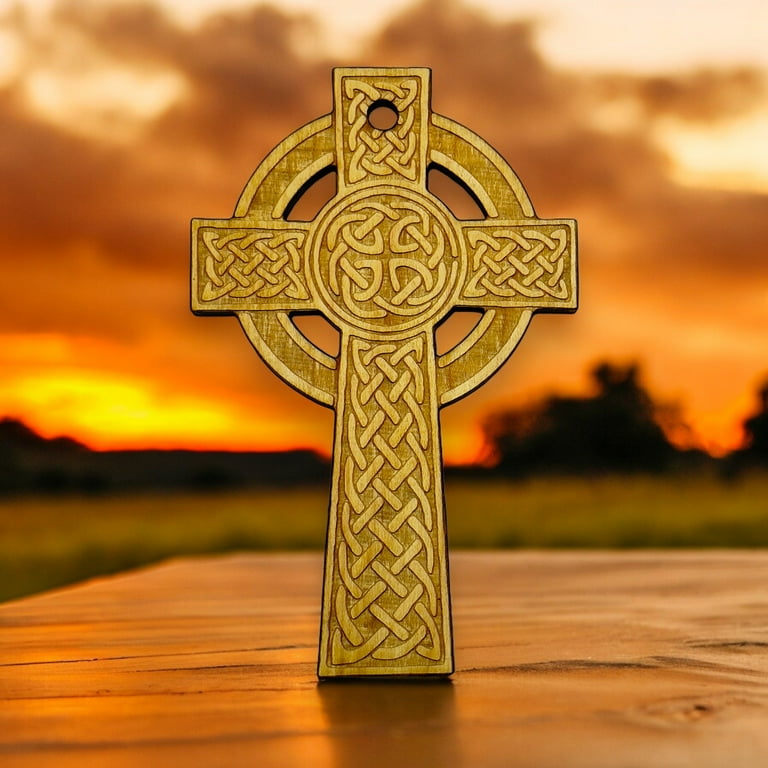 Ornament - Celtic Cross - Raw Wood 2x4in Ornament - Celtic Cross - Raw Wood 2x4in