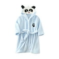 thumbnail image 2 of CHGBMOK Robes for Boys Flannel Kids Bathrobe Plush Toddle Robe Hooded Sleepwear with Belt, 2 of 6