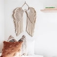thumbnail image 5 of Angel Wings Macrame Wall Hanging Tapestry, Macrame Woven Boho Angel Wings Tapestry with Long Tassels, Bohemian Cotton Handmade Home Decor for Wedding, Office, Living Room, Bedroom, 5 of 8