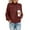 Burgundy, variant on Bat Sleeve Women Casual Loose Knit Sweater Winter Lady Pullover