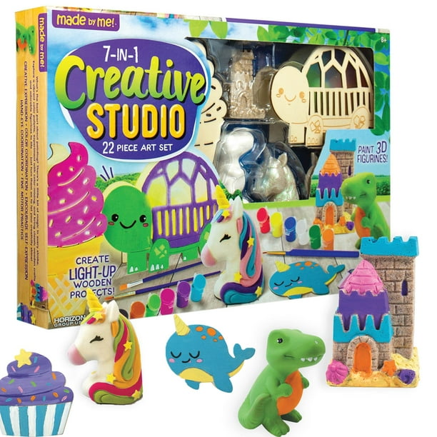 Made By Me 7in1 Creative Studio, 22Piece Art Set, Paint 3D Figurines