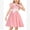 Pink, variant on IDOPIP Kids Girls 1950s Retro Vintage Dress Short Puff Sleeve Contrast Panel Swing Party Dresses 7-8 Years Pink