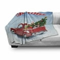 thumbnail image 3 of Christmas Soft Flannel Fleece Throw Blanket, Pickup Truck Filed Ornament Cold December Weather Snowflakes, Cozy Plush for Indoor and Outdoor Use, 50" x 60", Multicolor, by Ambesonne, 3 of 6