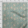 thumbnail image 2 of oneOone Cotton Poplin Dusty Green Fabric Flower & Leaves Watercolor Sewing Craft Projects Fabric Prints By Yard 56 Inch Wide, 2 of 4