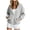 Light Gray, variant on felwors Long Sleeve Waffle Knit Zip-Up Hoodie Oversized Textured Sweatshirt with Kangaroo Pocket for Women Fall Casual Cozy Wine for Size M
