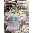 thumbnail image 4 of Happy Easter Outdoor Tablecloth - 60 Inch Round Dining Table Cover, Spring Grey Bunny Colorful Eggs Flower Brown Waterproof Outdoor Table Cloth with Umbrella Hole & Zipper for Picnic/Patio/Party, 4 of 7