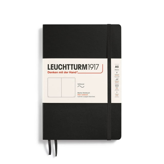 Cuaderno LEUCHTTURM1917, tapa blanda, tamaño mediano, tamaño A5, 145 x 210 mm, liso