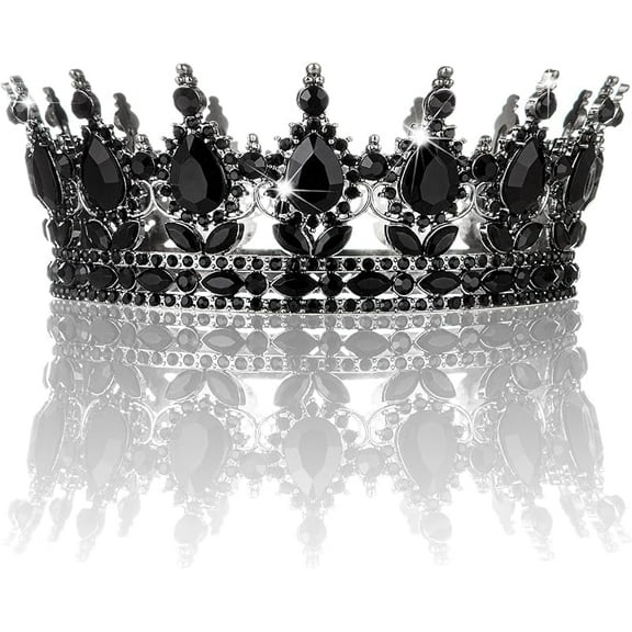 Gold Crown for Women, Crystal Queen Tiaras Headband Wedding Bridal Hair Accessories, Birthday Party Prom Cake Topper