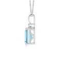thumbnail image 2 of ANGARA Natural 1.35 ct Aquamarine Solitaire Pendant with Diamond in 925 Sterling Silver for Women (Size-8x6mm) | March Birthstone, Anniversary, Jewelry Gift for Women | Natural Aquamarine Necklace, 2 of 8
