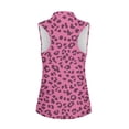 thumbnail image 3 of Uorisanigo Pink Leopard Print Women's Golf Shirt Casual Versatile Women's Dry-Fit Golf Shirts Fashionable Relaxed Workout Tops for Tennis Hiking & Outdoor Sports, 3 of 7