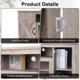 thumbnail image 6 of Farmhouse Barn Door TV Stand for up 65" TVs, 30" Tall Entertainment Center Media Console Cabinet,Grey, 6 of 6