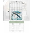 thumbnail image 6 of No Hook Shower Curtains with Snap in Liner, Summer Sea Turtle Blue Fabric Shower Curtain, Coastal Ocean Seaweed Wood Grain Double Layers & See-Through Top Window Bathroom Curtains 72''x96'', 6 of 6