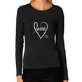 thumbnail image 1 of Tstars Womens Valentine's Day Beautiful Love Heart Shirt Love Cursive Heart Valentine's Day Cute Gift Idea for Her Wife Women Long Sleeve T Shirt, 1 of 4