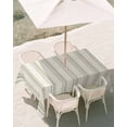 thumbnail image 3 of 52x70 Inch Outdoor Tablecloth with Umbrella Hole Zipper Rectangle Sage Green Striped Rectangular Tablecloths Outside Waterproof Modern Farmhouse Green Stripes Patio Table Cloth Cover for Picnic Party, 3 of 8