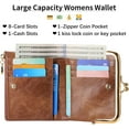 thumbnail image 2 of Wallet Women Small RFID Blocking Bifold Leather Wallets for Women Vintage Coin Purse With Zipper and Kiss Lock, 2 of 6