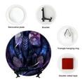 thumbnail image 4 of Wukai Fantasy Dragon In Cathedral Print Decorative Plate for Display,Bone China Decorative Plate, Ceramic Dinner Plate with Stand, Vertical Ceramic Plate-10in, 4 of 6