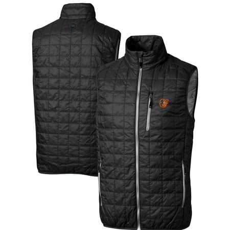 Men s Cutter & Buck Black Baltimore Orioles Big & Tall Rainier Full-Zip Puffer Vest