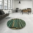 thumbnail image 3 of Ahgly Company Indoor Round Abstract Hazel Green Abstract Area Rugs, 6' Round, 3 of 6