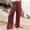 Coffee, variant on Womens Linen Pants Summer Smocked High Waisted Wide Leg Pants Ruffle Hem Palazzo Pant Boho Flowy Beach Trousers Green S
