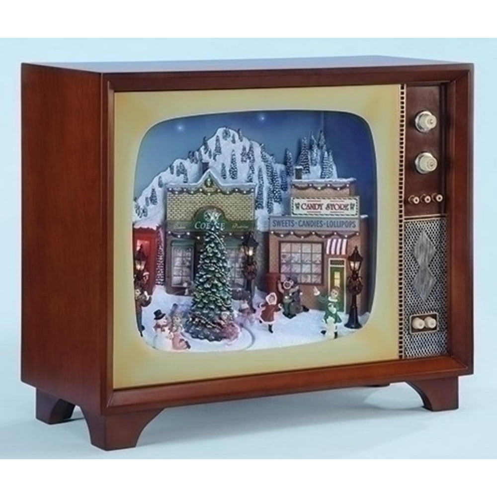 23.5&quot; Amusements LED Animated Musical Village Retro Christmas Television Set - Walmart.com