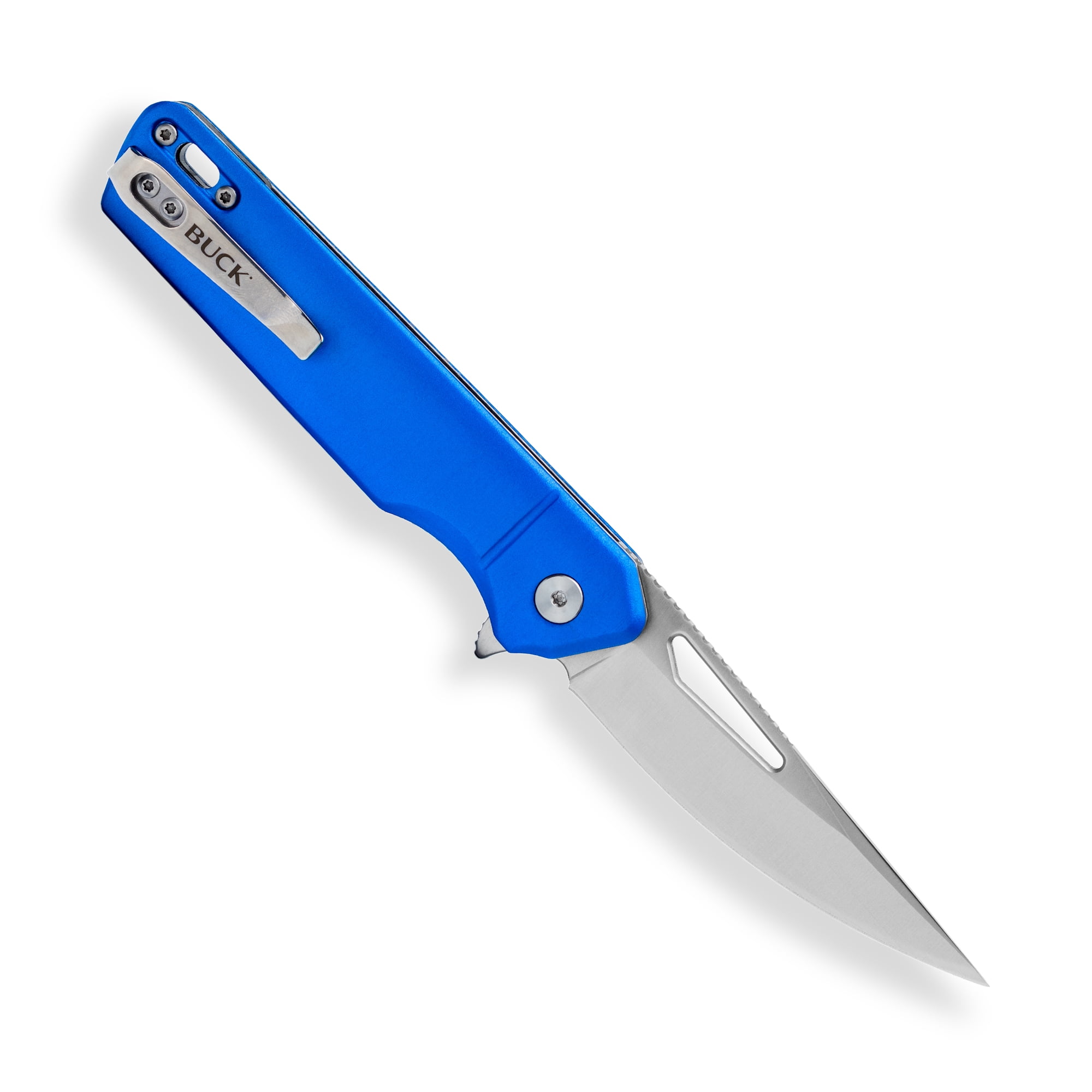 Buck Knives 239 Infusion Folding Pocket Knife with Drop Point Blade, Aluminum Handle, Pocket Clip, Blue