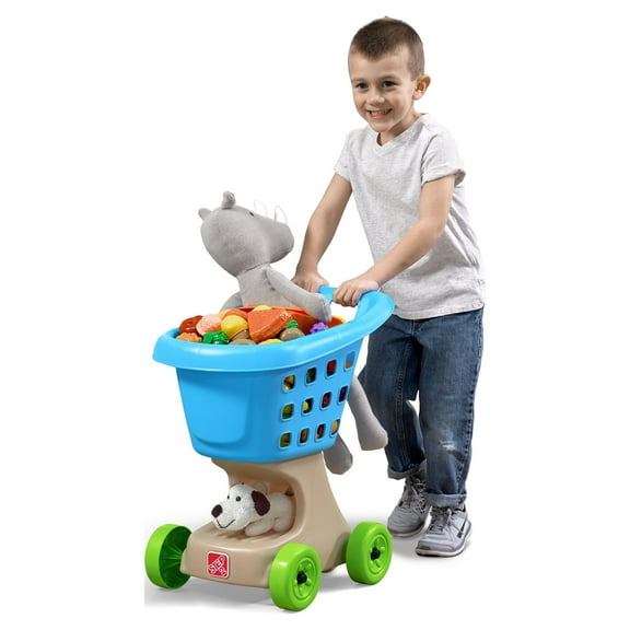 Step2 Little Helper's Blue Plastic Shopping Cart for Kids