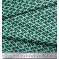thumbnail image 2 of Soimoi Green Cotton Duck Fabric Plus Sign Geometric Printed Craft Fabric by the Yard 42 Inch Wide, 2 of 3