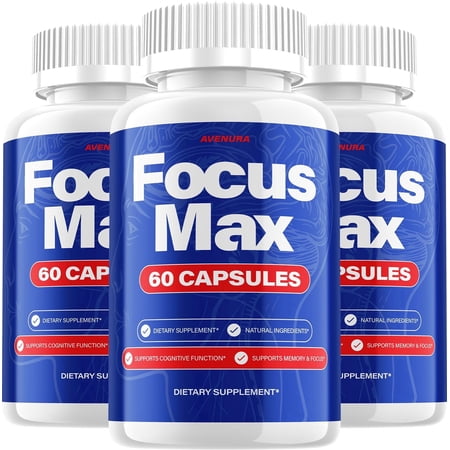 Focus Max Capsules – FocusMax Natural Blend Memory Focus Support Supplement, 3 Pack, 180 Capsules