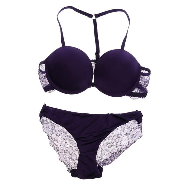 de encaje floral con cierre frontal para mujer Conjuntos Ropa interior para mujer Lenceria 32B 38B 32B 70B BLESIY Conjunto de sujetador push up para mujer Walmart en linea