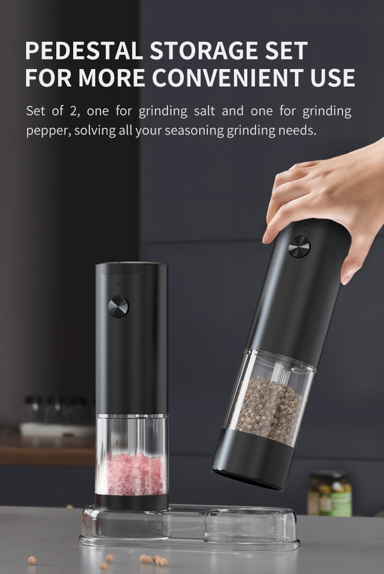 Electric Salt And Pepper Grinder, Battery Powered With LED Light, One-Handed Operation, Adjustable Coarseness, Good Helper In The Kitchen,Suitable For Kitchens, Barbecues, Restaurants, Outdoors
