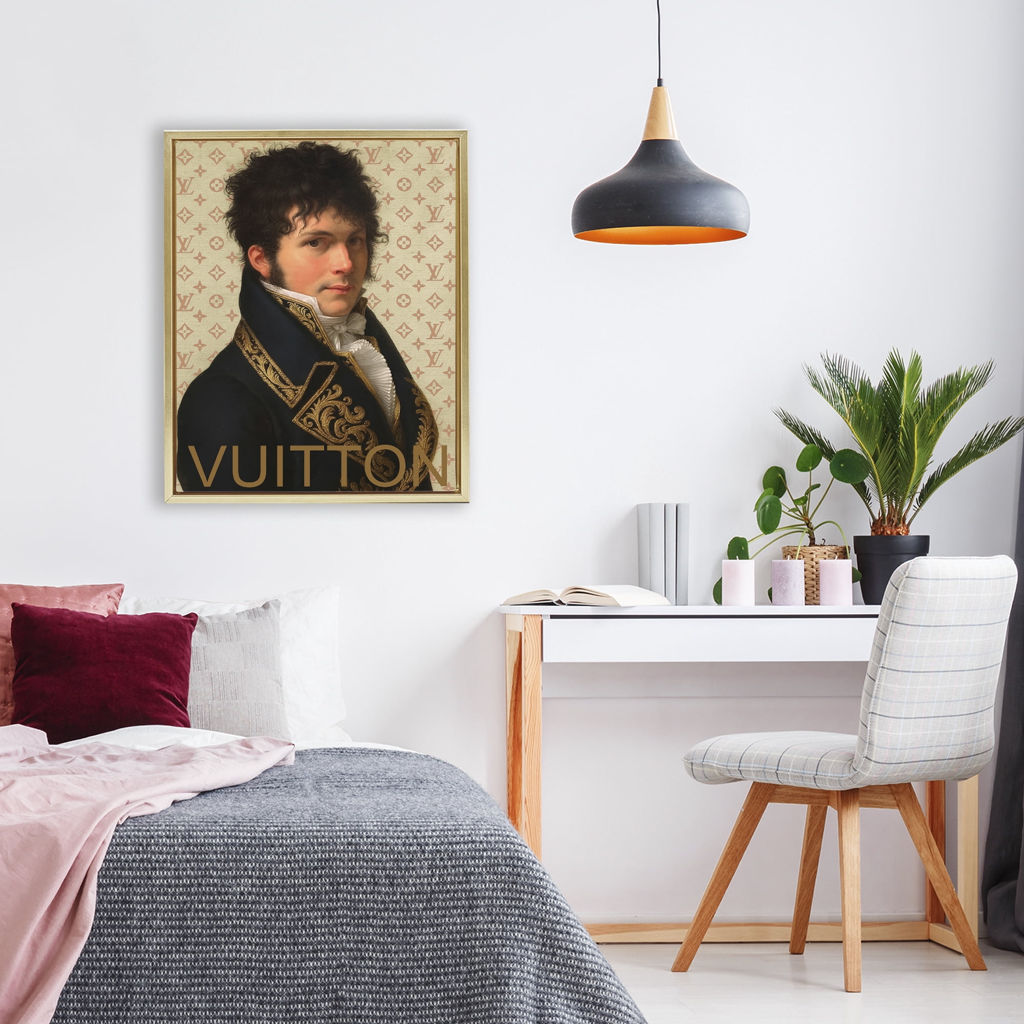 Stupell Industries Glam Gentleman In Spring Gold Framed Floater Canvas Wall Art, design by Grotto Studios