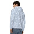 Adobk Gray White Floral Print Mens Fullzip Hoodie, Zipup Hooded