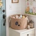 thumbnail image 6 of Foldable Storage Basket, Cloth Fabric Storage Bin with Handles, Soft Organizer for Home Clothing Toys, Collapsible Storage Basket for Shelves, White, 6 of 6